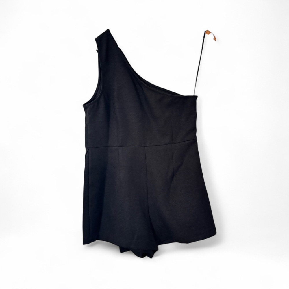 Glam Black One-Shoulder Romper